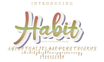 Habit Font Stylish brush painted an uppercase vector letters, alphabet, typeface