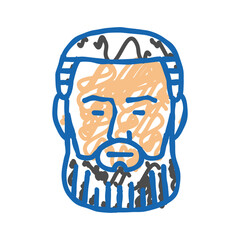 garibaldi beard hair style icon doodle illustration