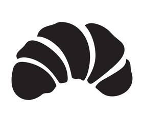 Obraz premium Silhouette croissant on a white background. Minimalist croissant icon for bakery branding.