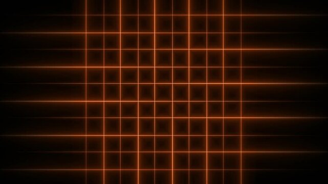 Glowing neon line animatiom on black background. Abstract Light Effect Element Design. Neon line with grid animation. 4k video.