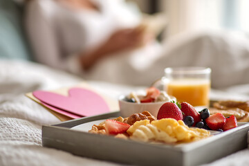 Breakfast in Bed: Romantic Gesture with Fresh Fruit