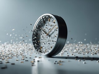 Abstract clock filled with capsules, capturing the essence of medication schedule
