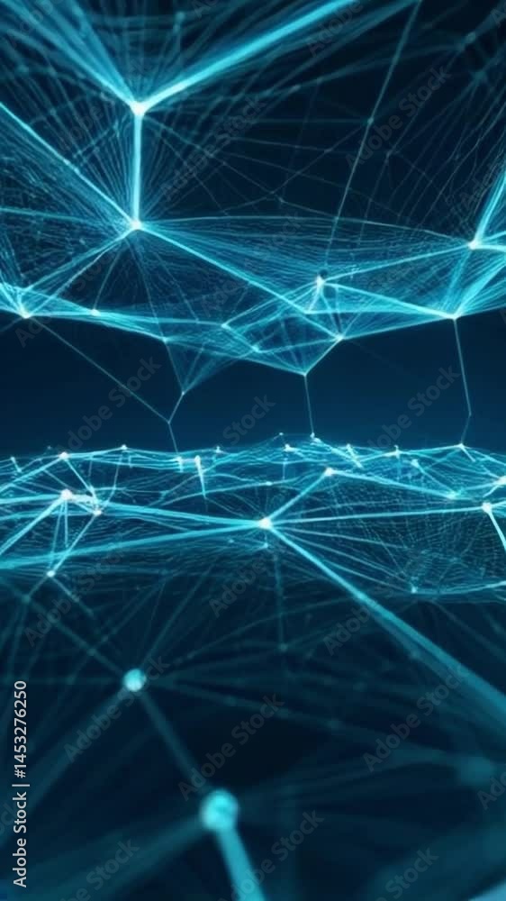 Poster digital light and network abstract technology with floating pulsating