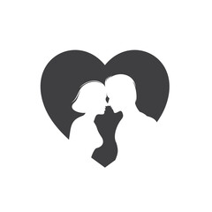 romantic couple silhouette, vector art.