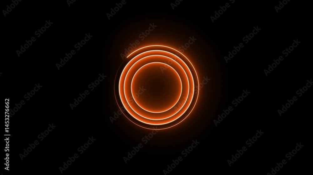Poster abstract neon circle isolated on black background. charging and loading icon animation. futuristic n