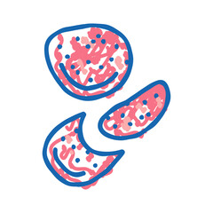 salami slice food cut icon doodle illustration