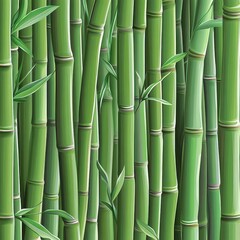 Obraz premium Lush Green Bamboo Forest Closeup of Vibrant Stalks and Leaves