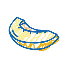 slice cut yellow melon icon doodle illustration