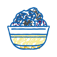 prune bowl icon doodle illustration