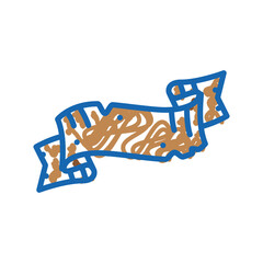 old ribbon banner design icon doodle illustration