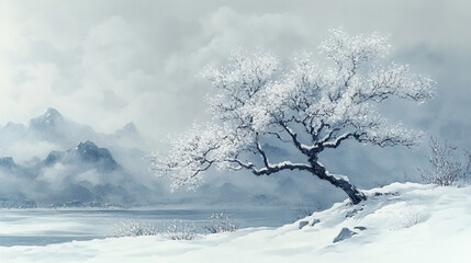 trees in the woods with white snow