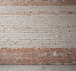Whitewashed brick wall, showing significant age and wear, rough surface ,  imperfection,  distressed,  detail