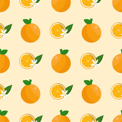 Seamless pattern with orange fruit	