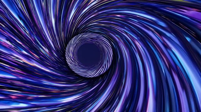 3D metallic spiral animation rainbow gradients twisting smoothly creating abstract representation futuristic data streams artificial intelligence visuals