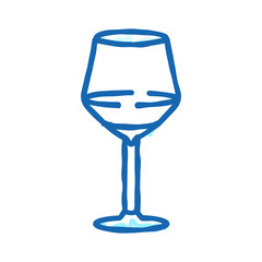 transparent wine glass icon doodle illustration