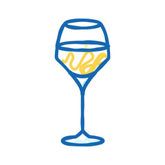 cocktail wine glass icon doodle illustration