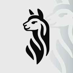 Alpaca logo on isolated background v11