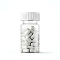 pills bottle image with white cap