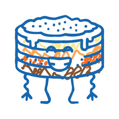 cake dessert character icon doodle illustration
