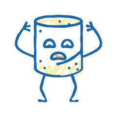 marshmallow dessert character icon doodle illustration