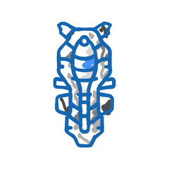 back protection motorcycle accessory icon doodle illustration