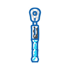 torque wrench tool icon doodle illustration