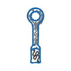 hammer wrench tool icon doodle illustration