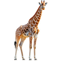 Obraz premium Giraffe isolated portrait wildlife animal nature africa safari zoo mammal on transparent background