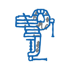 combination hand vice icon doodle illustration