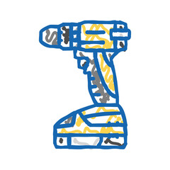 screwdriver machine icon doodle illustration