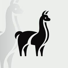 Alpaca logo on isolated background v84
