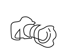 Photo camera silhouette,camera shaped line