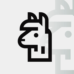 Alpaca logo on isolated background v87