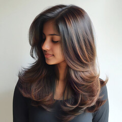 Obraz premium rebonding long layer hair cut, hair styles for girl