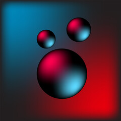 colorful 3d balls isolated on colorful background. EPS 10