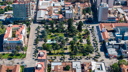 Fototapeta premium Aerial view of the city of San Salvador de Jujuy, Argentina.
