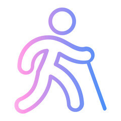 walk Line Gradient Icon