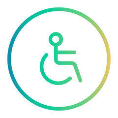 wheelchair Line Gradient Icon