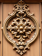 Baroque architectural ornament, antique era, wood carving, design template