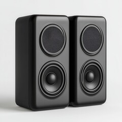 Fototapeta premium Modern Black Speaker Design for Minimalist Audio Enthusiasts