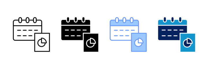 Annual Report Icon Set Multiple Style Collection