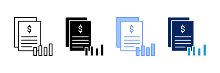 Audit Report Icon Set Multiple Style Collection
