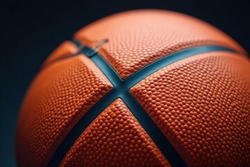Close-up of basketball, textured surface, detail , background, macro