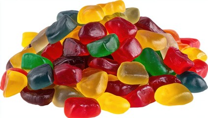 Vibrant Assorted Gummies, A Colorful Collection of Sweet Treats, Delightful and Irresistibly Tasty Jewels.