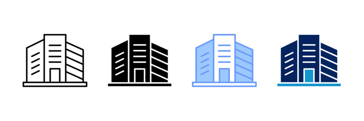 Office Building Icon Set Multiple Style Collection