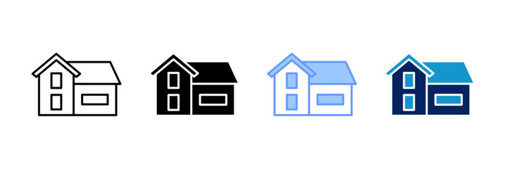 Villa Icon Set Multiple Style Collection