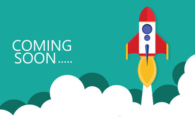 Coming soon rocket background