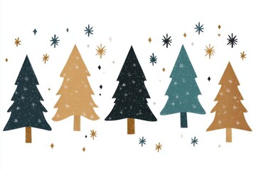 Obraz premium Celebrate Festive Season with Minimalist Winter Trees and Decoration, Festive Tree Theme