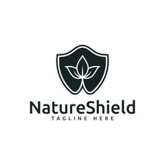 Nature shield logo vector design