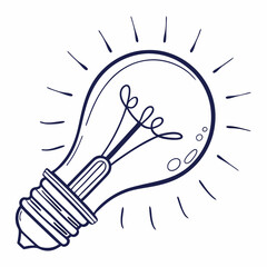 Hand Drawn Light Bulb Idea Innovation Creative Inspiration Concept